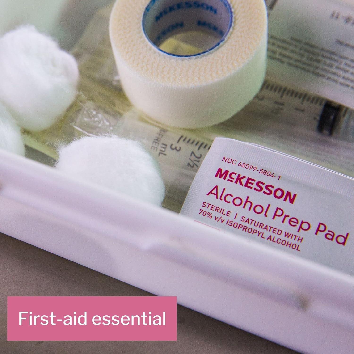 image:imageMcKesson Alcohol Prep Pads Pack of 200 70 Isopropyl Individually Wrapped Wipes Sterile MedicalGrade First Aid Medium1 Count Pack of 400