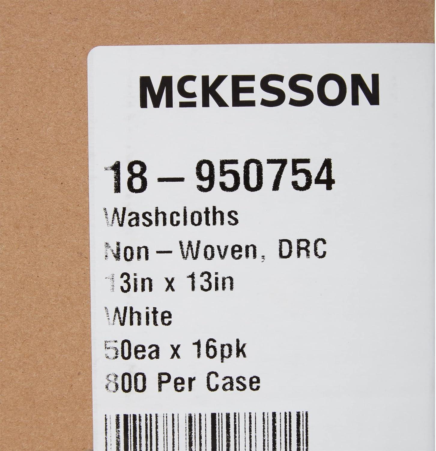 image:imageMcKesson Disposable Washcloths Soft Absorbent and Strong 13 in x 13 in 50 Count 16 Packs 800 Total13 in x 13 in 800 Count 16 Packs