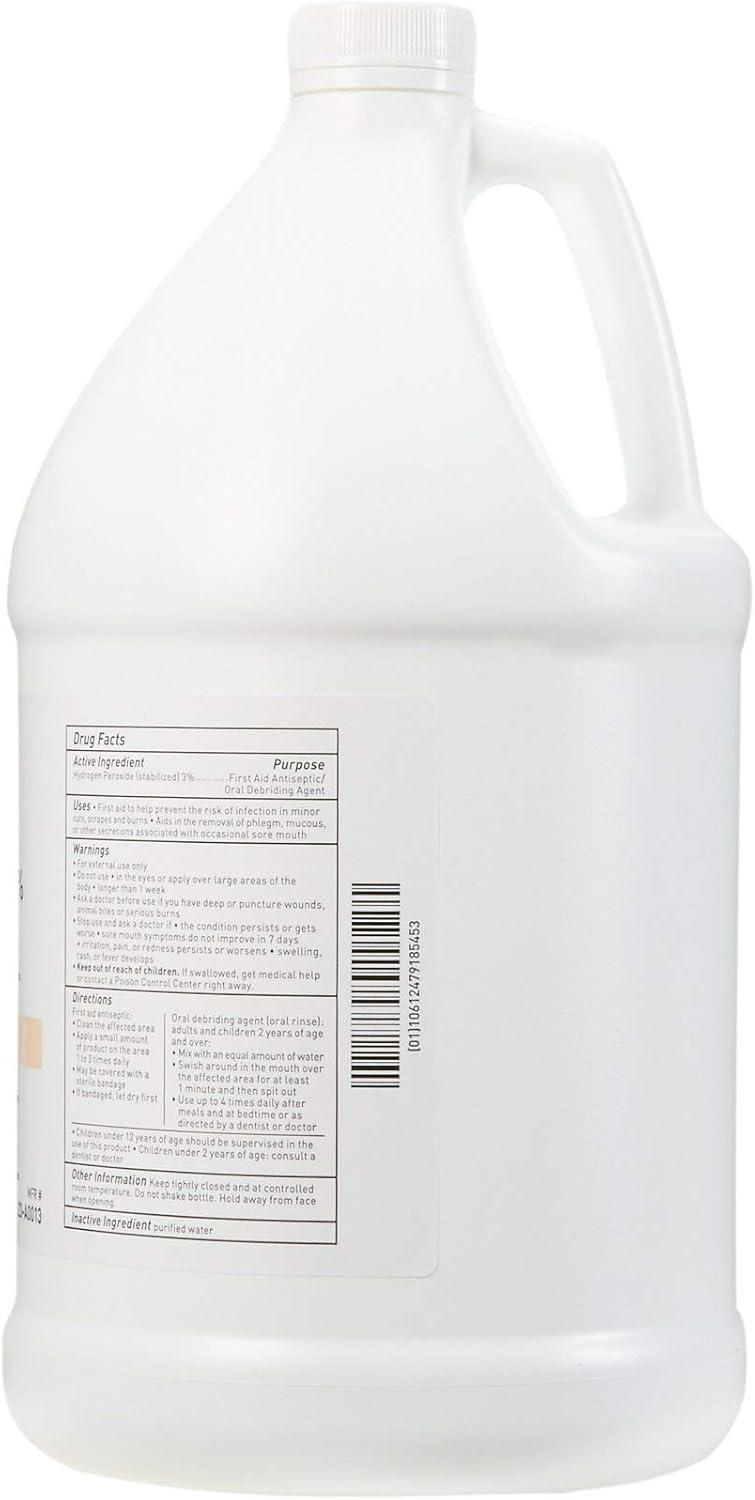 image:imageMcKesson Hydrogen Peroxide 3 1 Gallon Pack of 1 Topical Solution USP First Aid Antiseptic Oral Debriding Agent128 Fl Oz Pack of 1