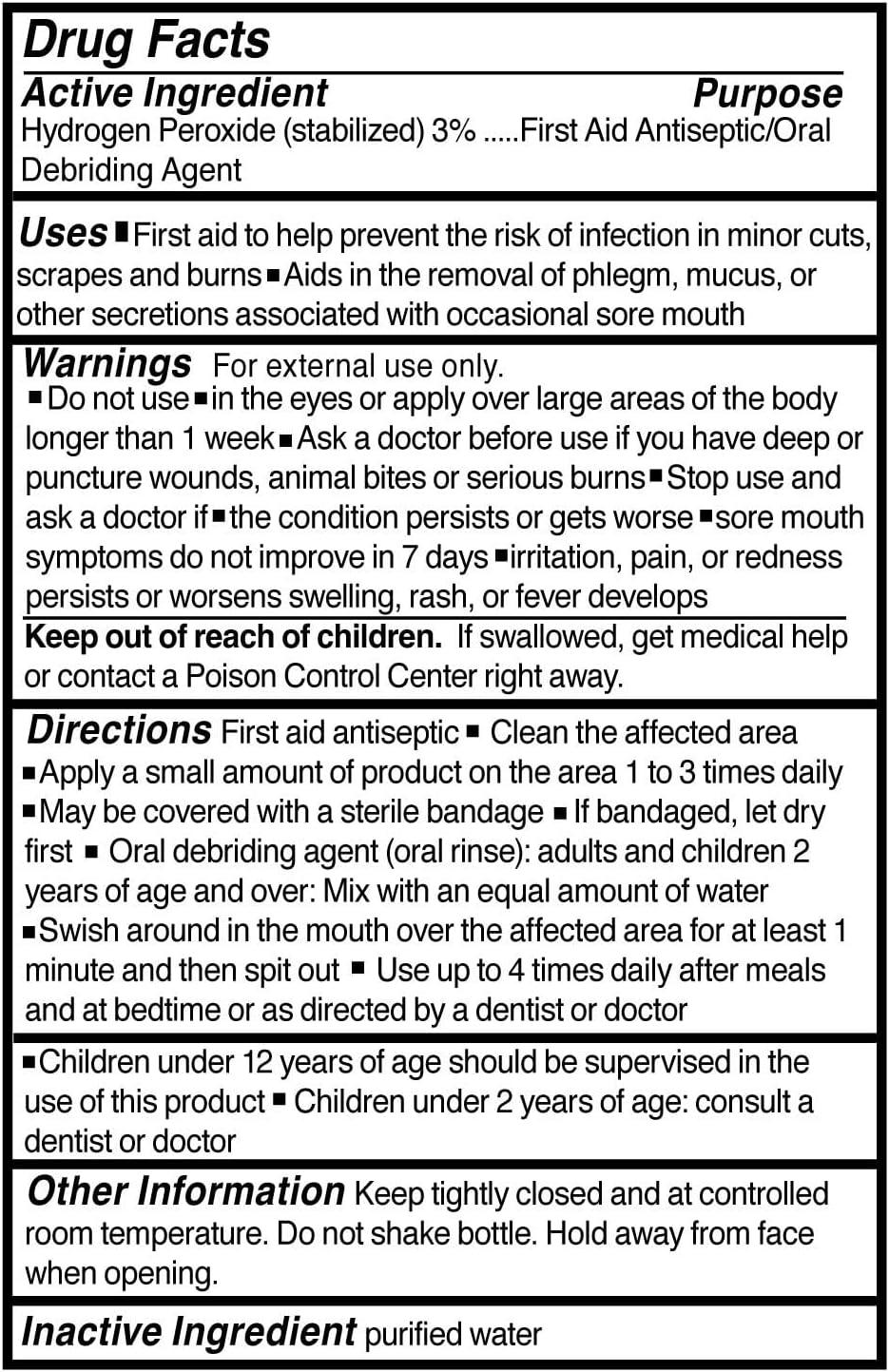 image:imageMcKesson Hydrogen Peroxide 3 1 Gallon Pack of 1 Topical Solution USP First Aid Antiseptic Oral Debriding Agent4 Fl Oz Pack of 1
