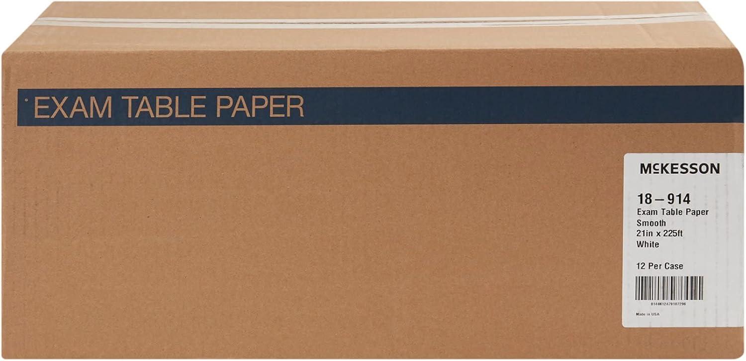 image:imageMcKesson Medical Exam Table Paper Rolls 12 Rolls 21 in x 200 ft White Standard Smooth Disposable Bed Cover for Doctor Spa Diaper Changing Waxing Nursing Chiropractor Patternmaking Tracing21X225 Smooth