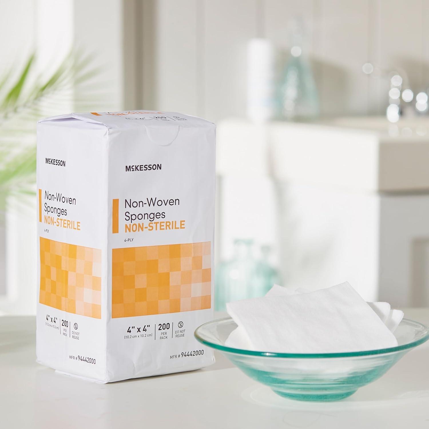 image:imageMcKesson NonWoven Sponges NonSterile 4Ply High Absorbency PolyesterRayon 4 in x 4 in 200 per Pack 1 Pack