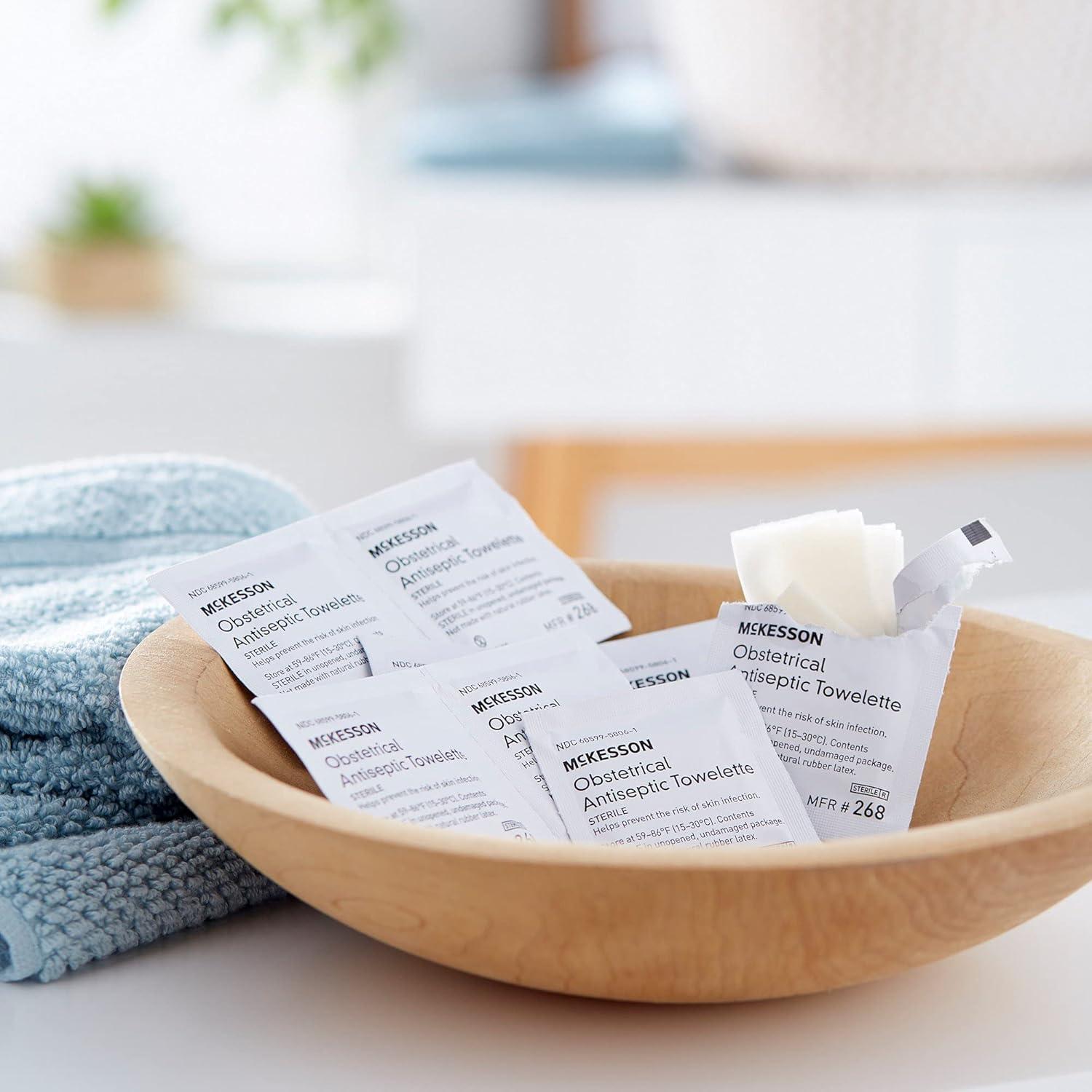 image:imageMcKesson Obstetrical Antiseptic Towelettes Wipes Sterile Individual Packet Clean Scent 100 Count 1 Pack1 Count Pack of 100