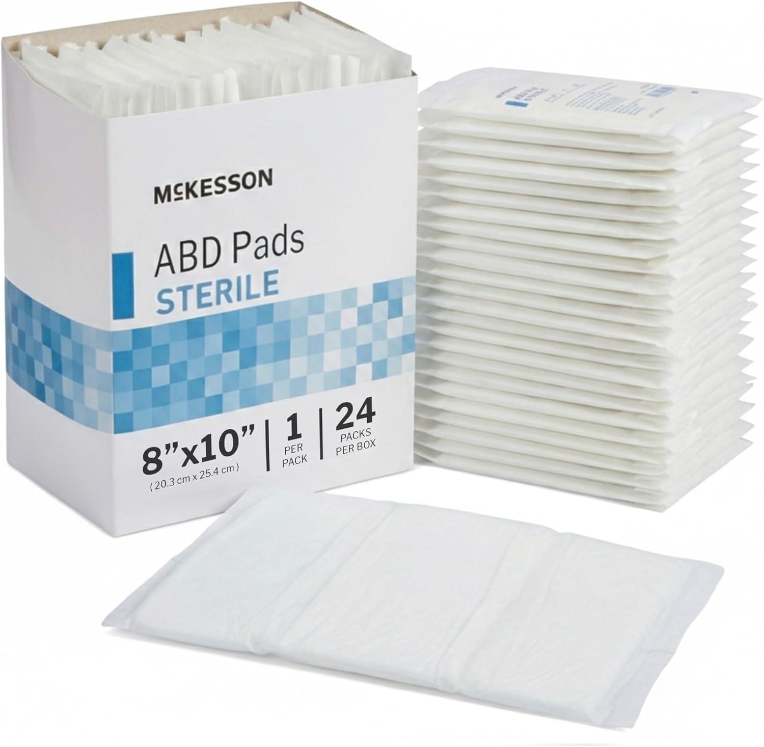 image:imageMcKesson Sterile ABD Pads 8 x 10 in 48 Count Abdominal Pads for Wound Care Non Stick Gauze Dressing Surgical Absorbent Pad for Drainage and PostOp Use8 x 10 Inch