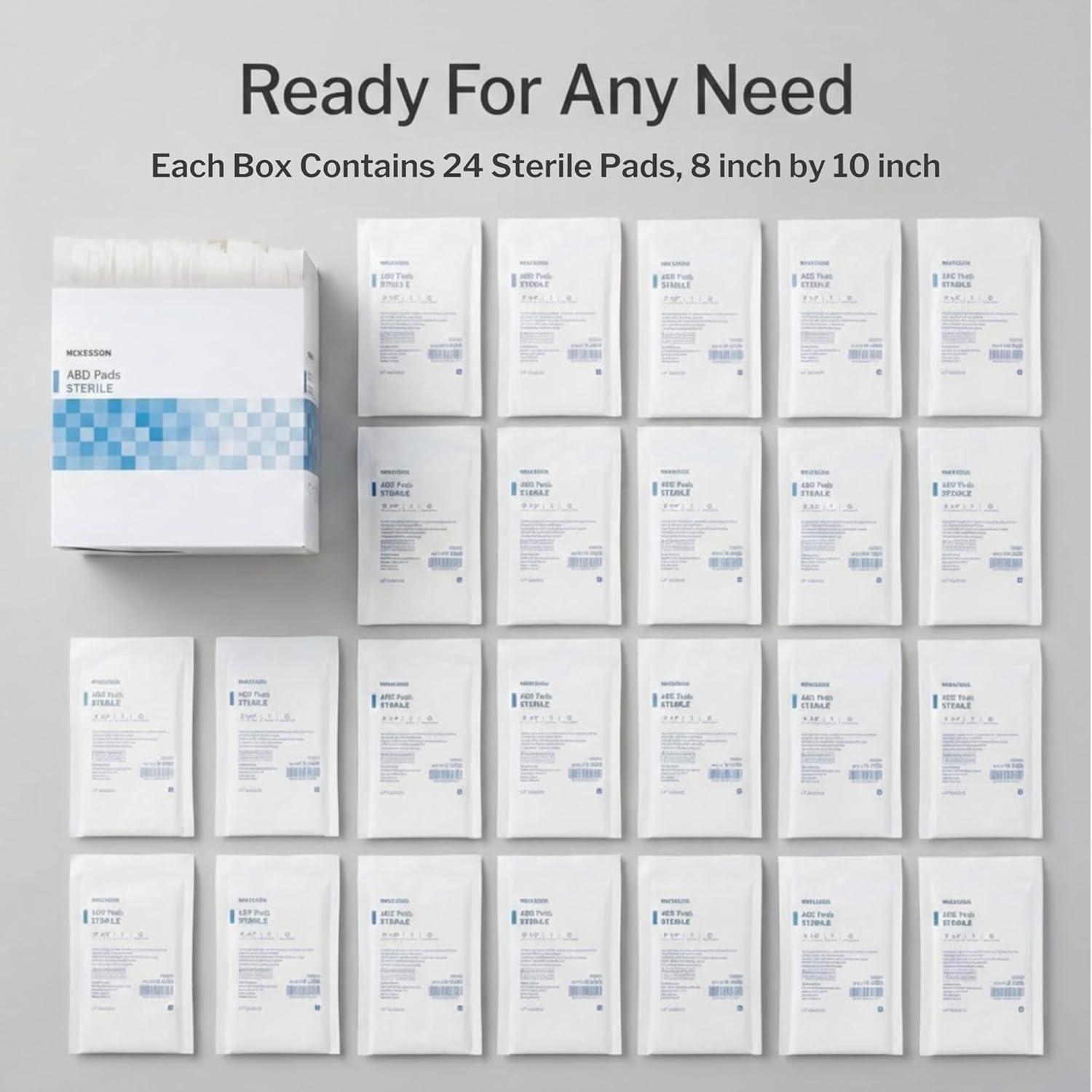 image:imageMcKesson Sterile ABD Pads 8 x 10 in 48 Count Abdominal Pads for Wound Care Non Stick Gauze Dressing Surgical Absorbent Pad for Drainage and PostOp Use8 x 10 Inch
