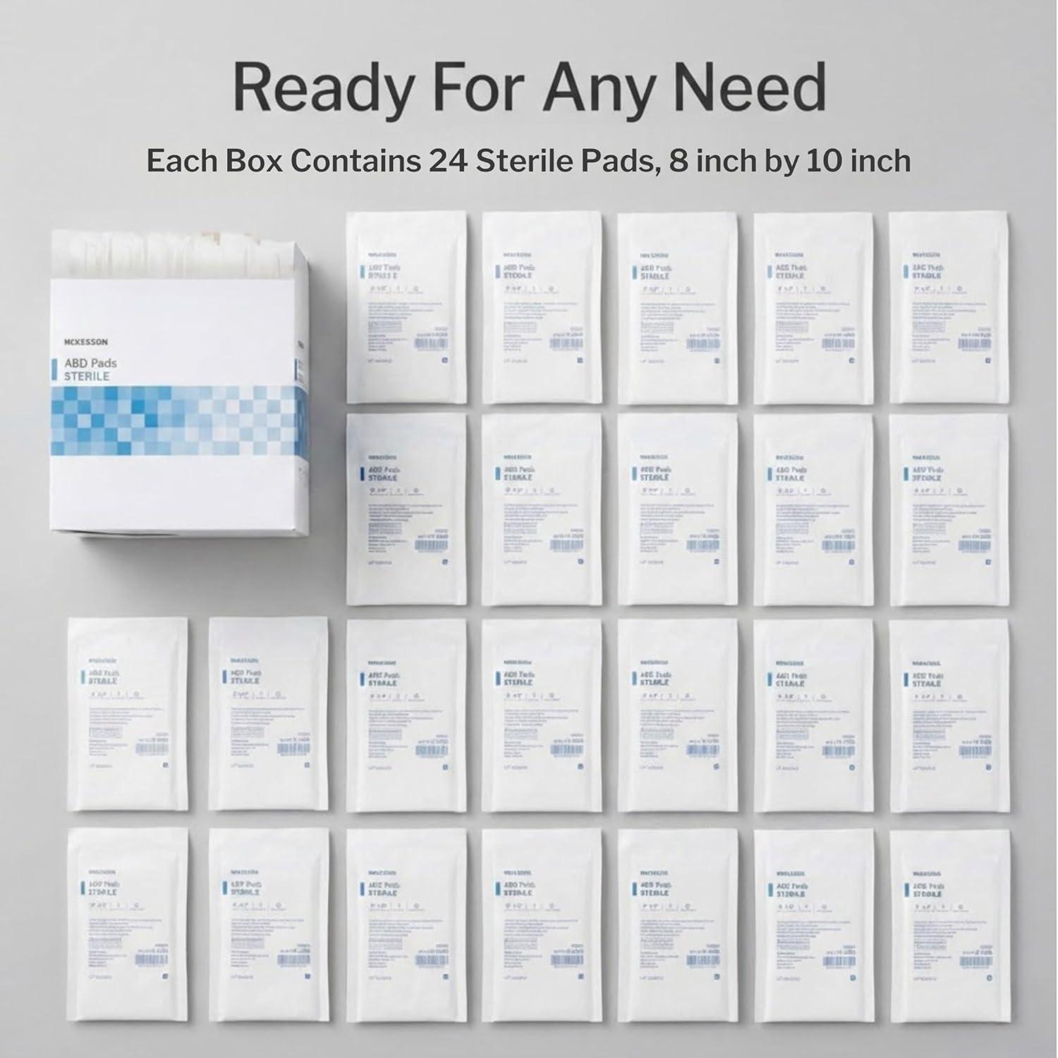 image:imageMcKesson Sterile ABD Pads 8 x 10 in 48 Count Abdominal Pads for Wound Care Non Stick Gauze Dressing Surgical Absorbent Pad for Drainage and PostOp Use8 x 10 Inch