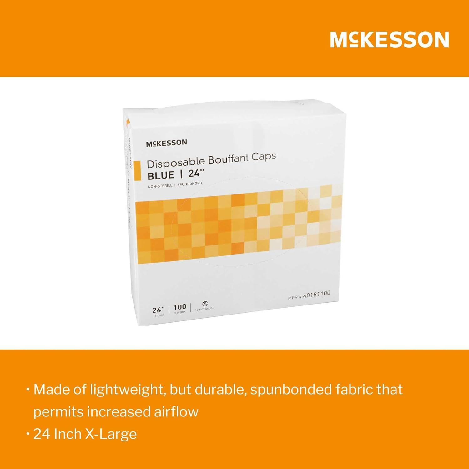 image:imageMcKesson Surgical Caps for Women or Men Elastic Closure Bouffant Cap Disposable Hygienic Hair Cover 24 in 500 Count