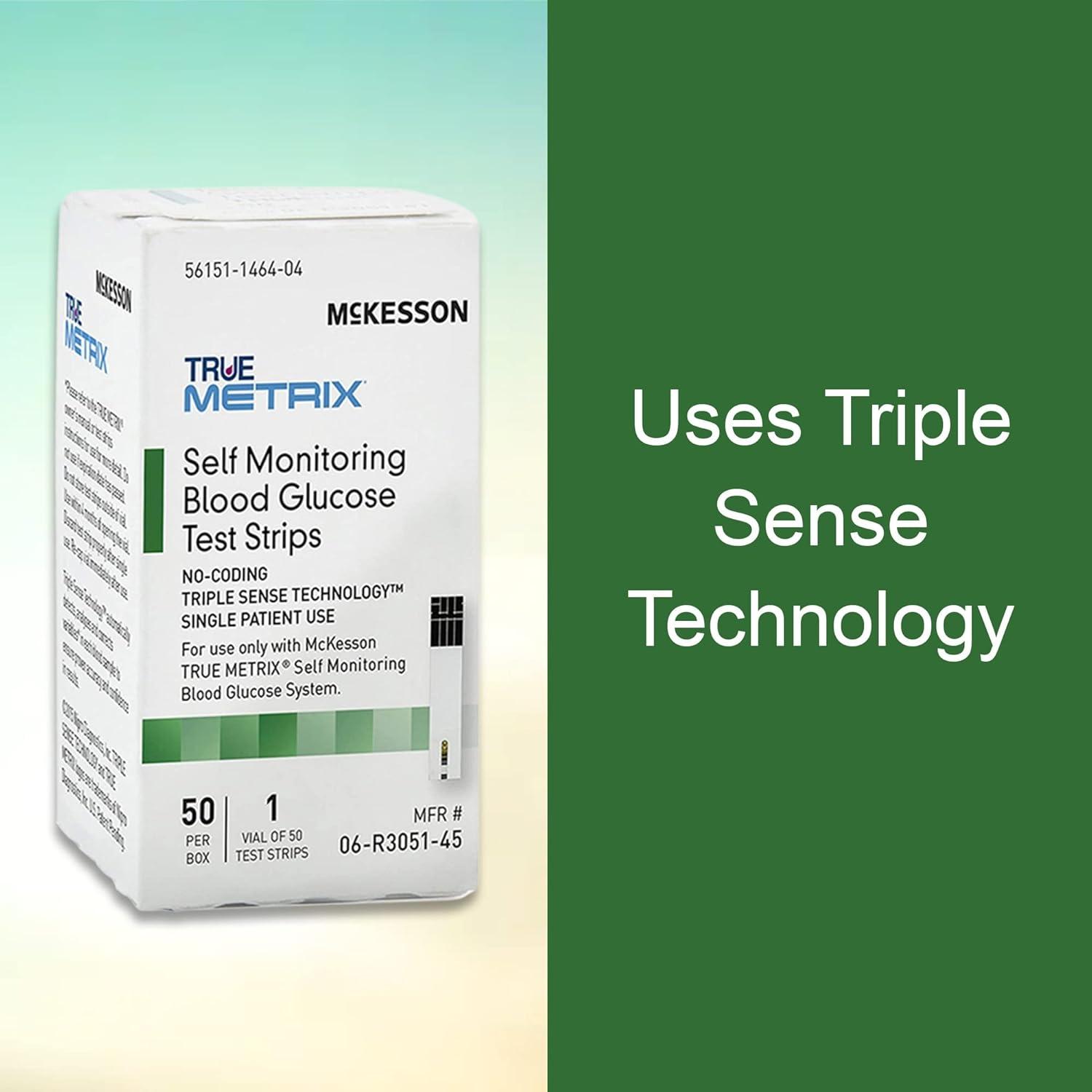 image:imageMcKesson True METRIX Blood Glucose Test Strips for Diabetes 100 Strips SelfMonitoring System50 Count Pack of 1