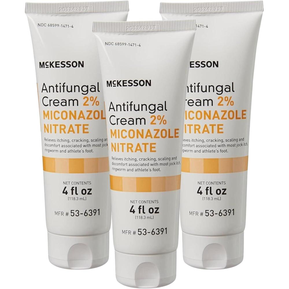 image:imageMcKesson Antifungal Cream 2 Miconazole Nitrate Relieves Itching Burning Cracking from Jock Itch Ringworm and Athlete Foot 4 oz 1 Count4 Ounce Pack of 3