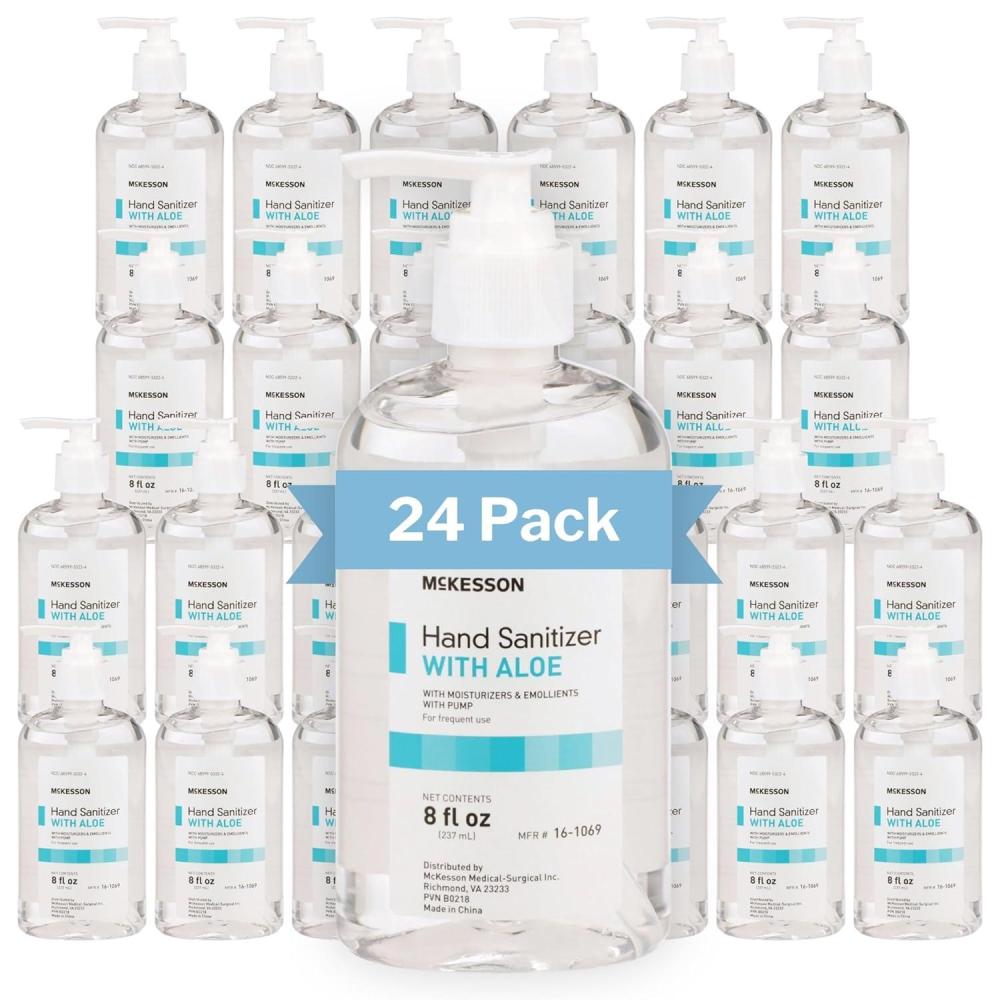 image:imageMcKesson Hand Sanitizer Pump with Aloe 8 oz Pack of 24 Bulk 62 Ethyl Alcohol8 Fl Oz Pack of 24