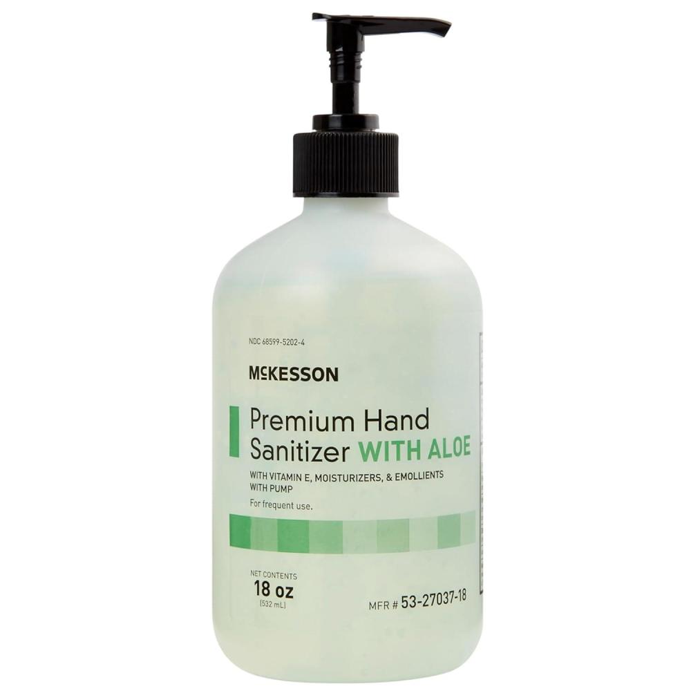 image:imageMcKesson Hand Sanitizer with Aloe 18 oz Pump Bottle Pack of 12 Bulk 70 Ethyl Alcohol Spring Water Scent NoRinse Gel with Vitamin E and Moisturizers MedicalGrade Sanitizer18 Fl Oz Pack of 1
