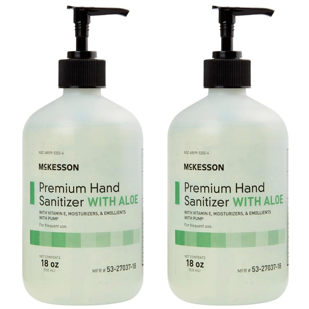 image:imageMcKesson Hand Sanitizer with Aloe 18 oz Pump Bottle Pack of 12 Bulk 70 Ethyl Alcohol Spring Water Scent NoRinse Gel with Vitamin E and Moisturizers MedicalGrade Sanitizer18 Fl Oz Pack of 2