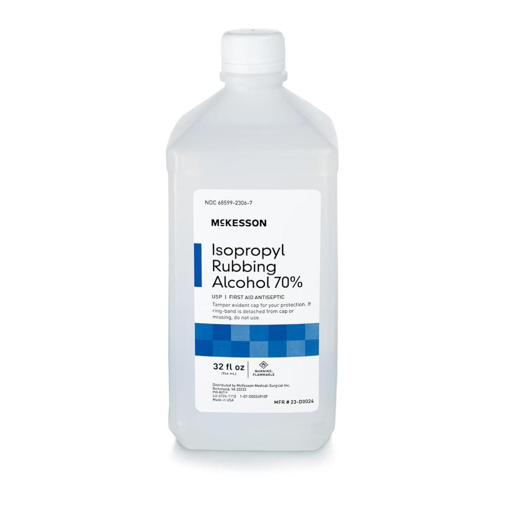 image:imageMcKesson Isopropyl Rubbing Alcohol 70 1 Count USP First Aid Antiseptic 32 oz32 Fl Oz Pack of 1