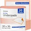 McKesson Underpads Disposable Bed Pads 30″ x 36″ [100 Count], Heavy Absorbency, Ultra Incontinence Chux Pads for Adults, Elderly, and Baby, Pee Pads(30×36 Inch (Pack of 10))