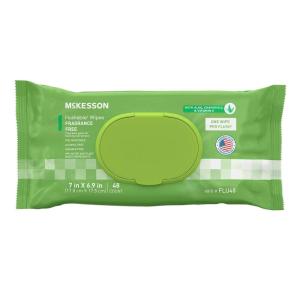 McKesson Flushable* Adult Wet Wipes – 48 Wipes (1 Pack of 48) – Aloe & Vitamin E, Plant-Based Cleansing Wipes, Unscented(Unscented)