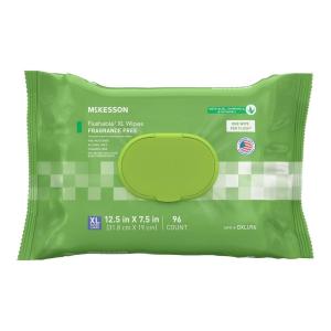 McKesson Flushable* Adult Wet Wipes XL – 288 Wipes (3 Pack of 96) – Aloe & Vitamin E, Plant-Based Cleansing Wipes, Scented, Extra Large(Unscented)