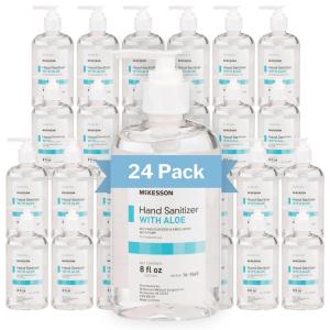 McKesson Hand Sanitizer Pump with Aloe, 8 oz [Pack of 24] Bulk, 62% Ethyl Alcohol(8 Fl Oz (Pack of 24))