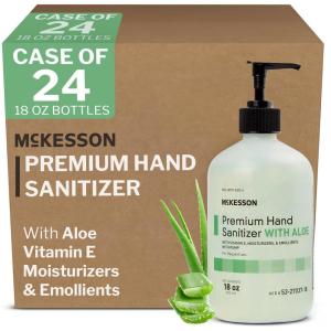 McKesson Hand Sanitizer with Aloe, 18 oz Pump Bottle [Pack of 12] – Bulk, 70% Ethyl Alcohol, Spring Water Scent, No-Rinse Gel with Vitamin E and Moisturizers, Medical-Grade Sanitizer(1 Ounce (Pack of 12))