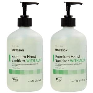 McKesson Hand Sanitizer with Aloe, 18 oz Pump Bottle [Pack of 12] – Bulk, 70% Ethyl Alcohol, Spring Water Scent, No-Rinse Gel with Vitamin E and Moisturizers, Medical-Grade Sanitizer(18 Fl Oz (Pack of 2))