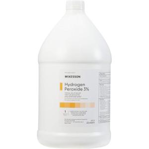 McKesson Hydrogen Peroxide 3%, 1 Gallon [Pack of 1] Topical Solution USP, First Aid Antiseptic, Oral Debriding Agent(128 Fl Oz (Pack of 1))