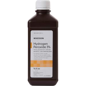 McKesson Hydrogen Peroxide 3%, 1 Gallon [Pack of 1] Topical Solution USP, First Aid Antiseptic, Oral Debriding Agent(16 Fl Oz (Pack of 1))