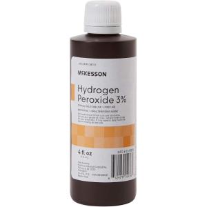 McKesson Hydrogen Peroxide 3%, 1 Gallon [Pack of 1] Topical Solution USP, First Aid Antiseptic, Oral Debriding Agent(4 Fl Oz (Pack of 1))