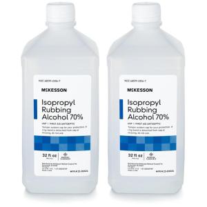 McKesson Isopropyl Rubbing Alcohol 70% [1 Count] USP First Aid Antiseptic, 32 oz(32 Fl Oz (Pack of 2))