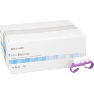 McKesson Nail Brush, Easy Grip Handle, Single Use/Disposable, Purple, 50 Count