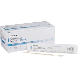 McKesson Sterile Cotton Tipped Applicators, 6 Inch, Box of 200 – Medical Cotton Swabs for Wound Care, Cleaning, and Application, Wooden Shaft, Disposable