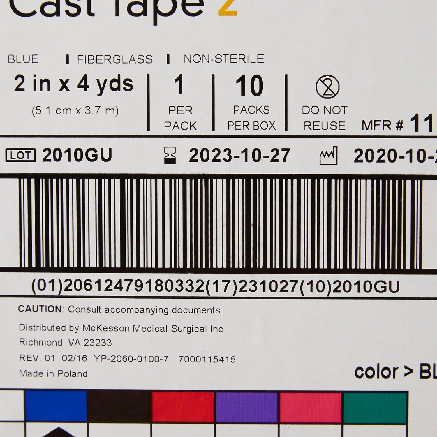 image:image15222200 Cast Tape McKesson 2 Inch X 12 Foot Fiberglass Blue