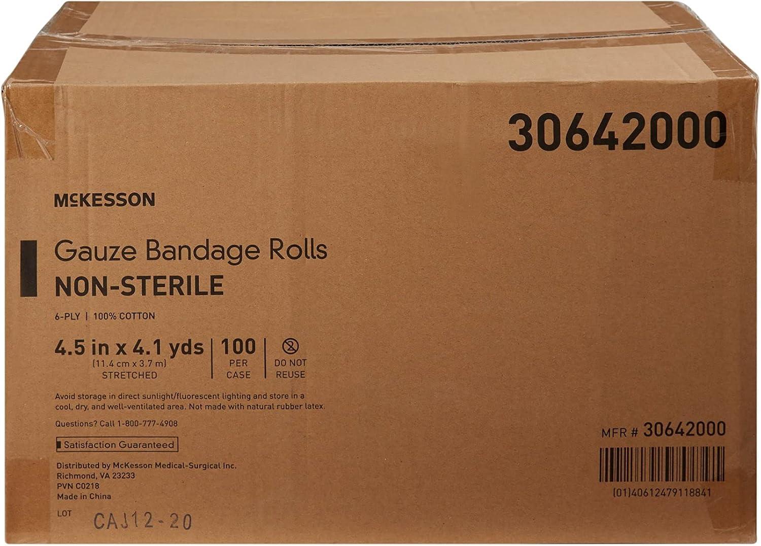 image:image30642000 Fluff Bandage Roll McKesson Cotton 6Ply 412 Inch X 4110 Yard Roll NonSterile100 Count Pack of 1