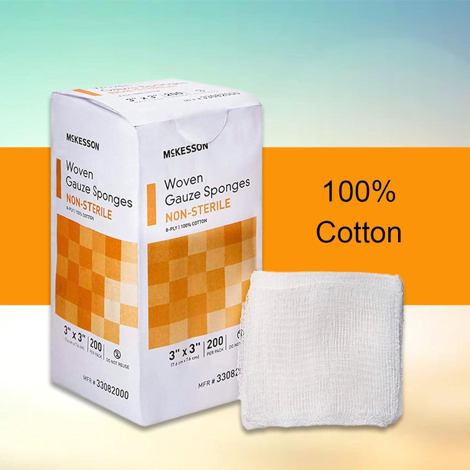 image:imageMcKesson 8Ply Sterile Gauze Sponges 2 x 2 2 Counts per Pack 50 Packs Total 100 Sterile Gauze Sponges