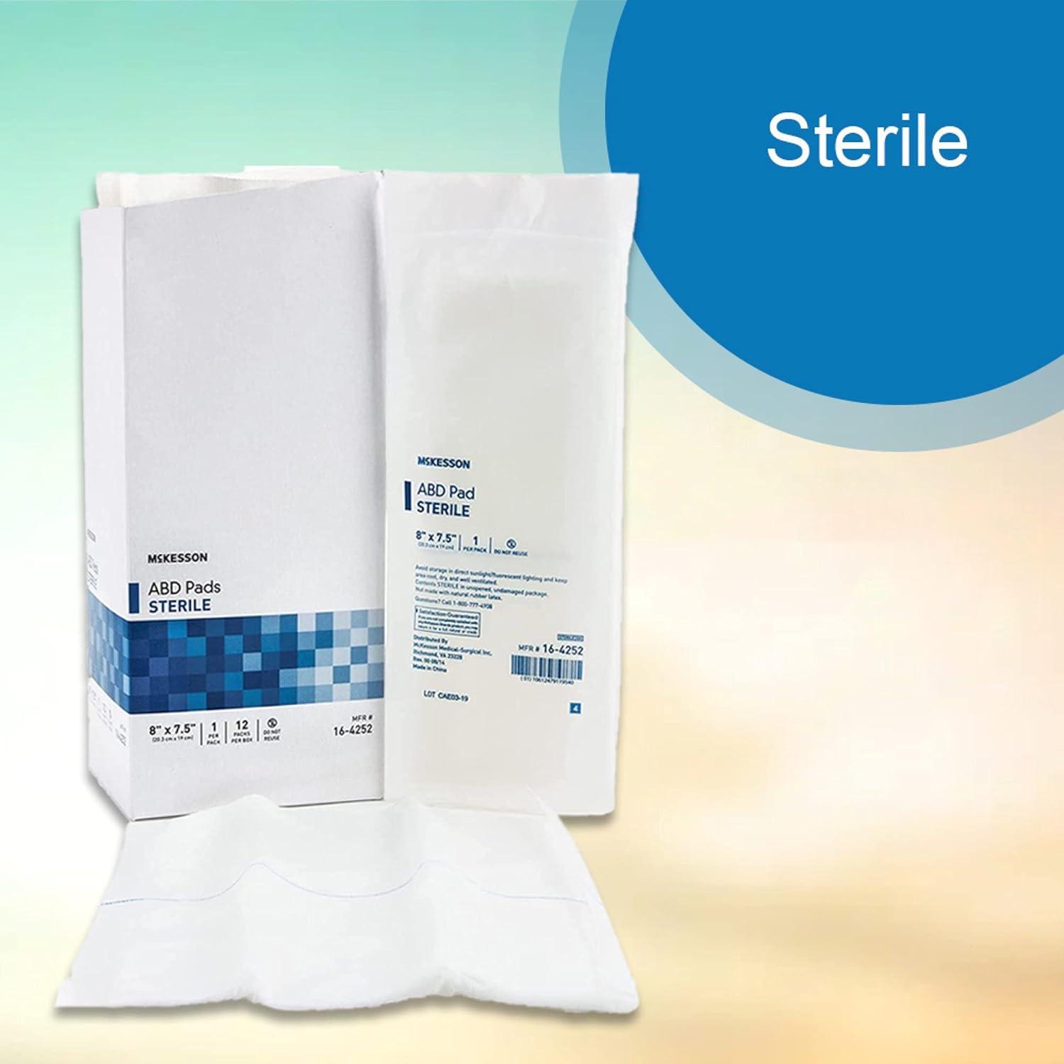 image:imageMcKesson Abdominal Pads Sterile Nonwoven Cellulose 7 12 in x 8 in 12 Count 1 Pack