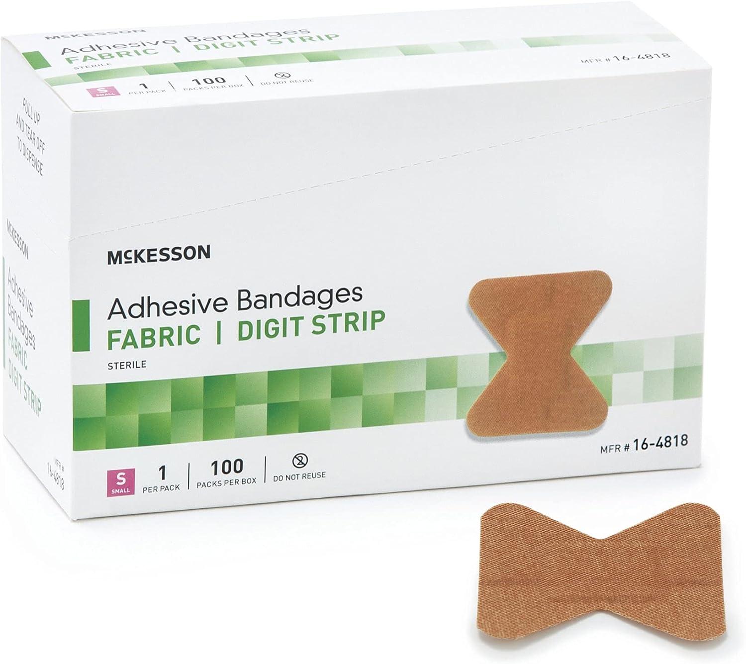 image:imageMcKesson Adhesive Bandages Sterile Fabric Digit Fingertip Tan 17 in x 2 in 100 Count 24 Packs 2400 Total1710 X 2 Inch 100 ct