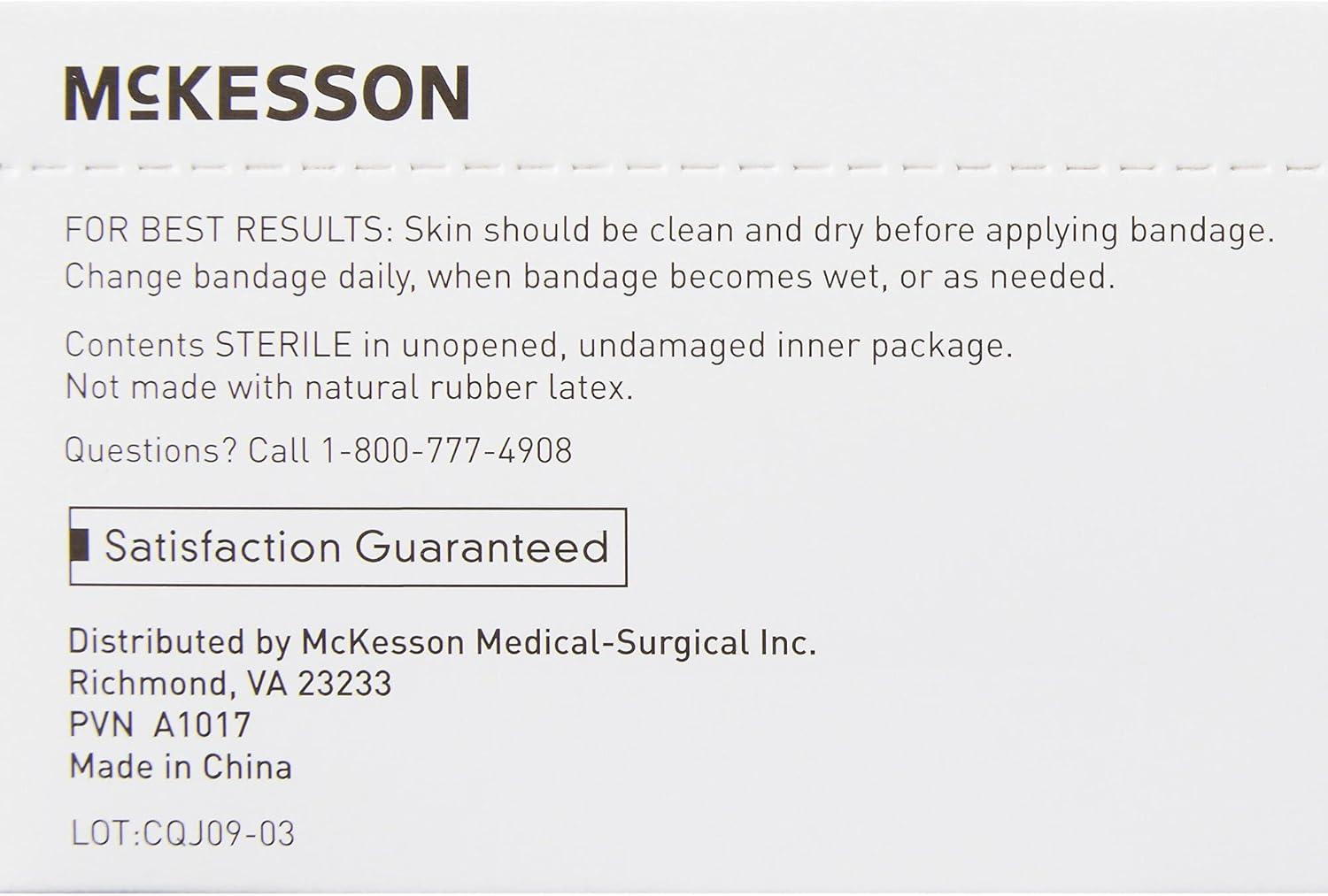 image:imageMcKesson Adhesive Bandages Sterile Fabric Oval 1 in x 1 14 in 100 Count 24 Packs 2400 Total1 X 114 Inch 100 ct