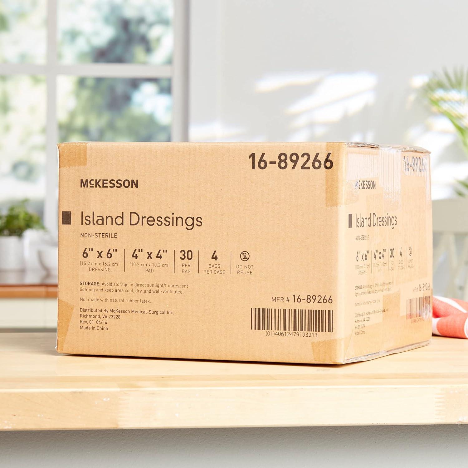 image:imageMcKesson Adhesive Dressings NonSterile Dimension 4 in x 4 in Pad 2 in x 2 in 30 Count 4 Packs 120 Total6 X 6 Inch 120 ct