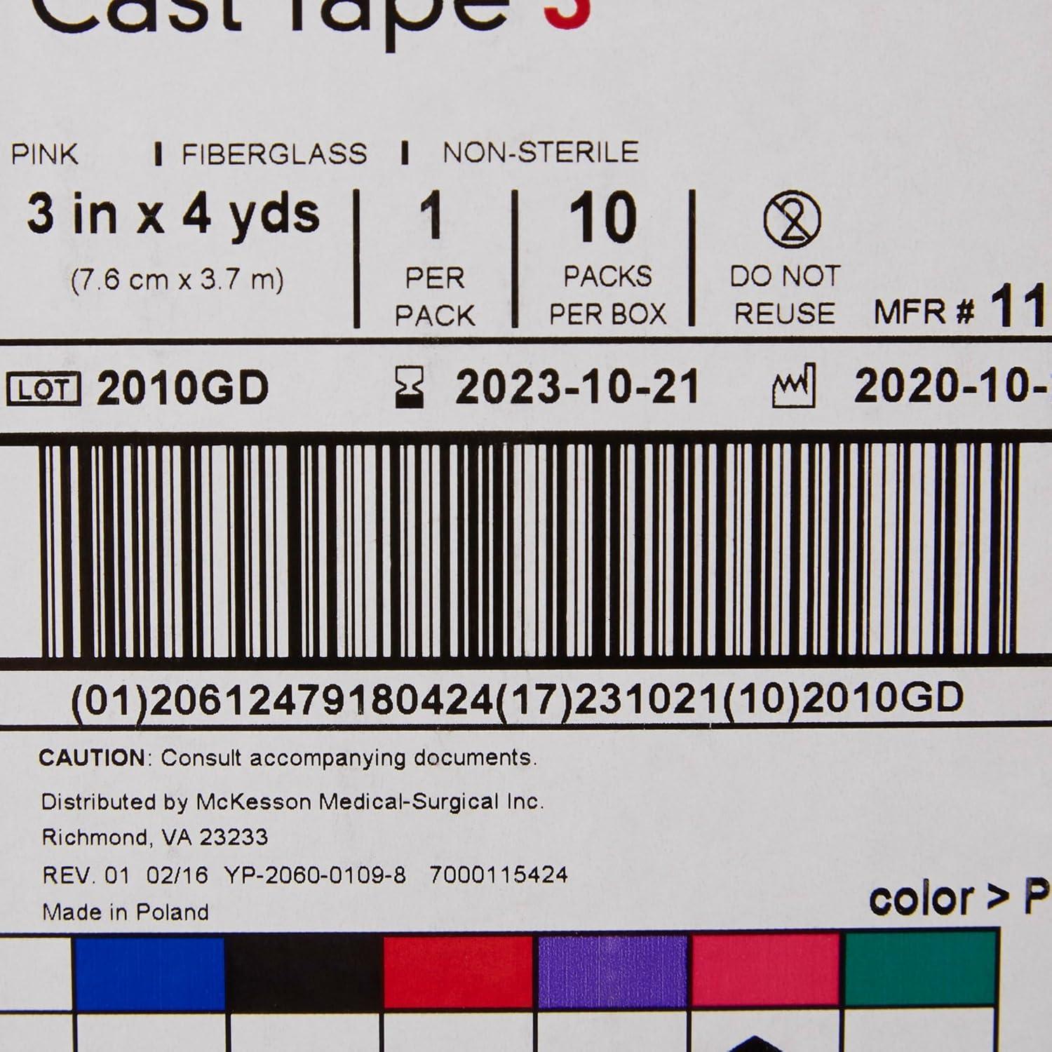 image:imageMcKesson Cast Tape Fiberglass Pink 3 in x 4 yds 1 Count 10 Packs 10 Total3 Inch x 4 yards