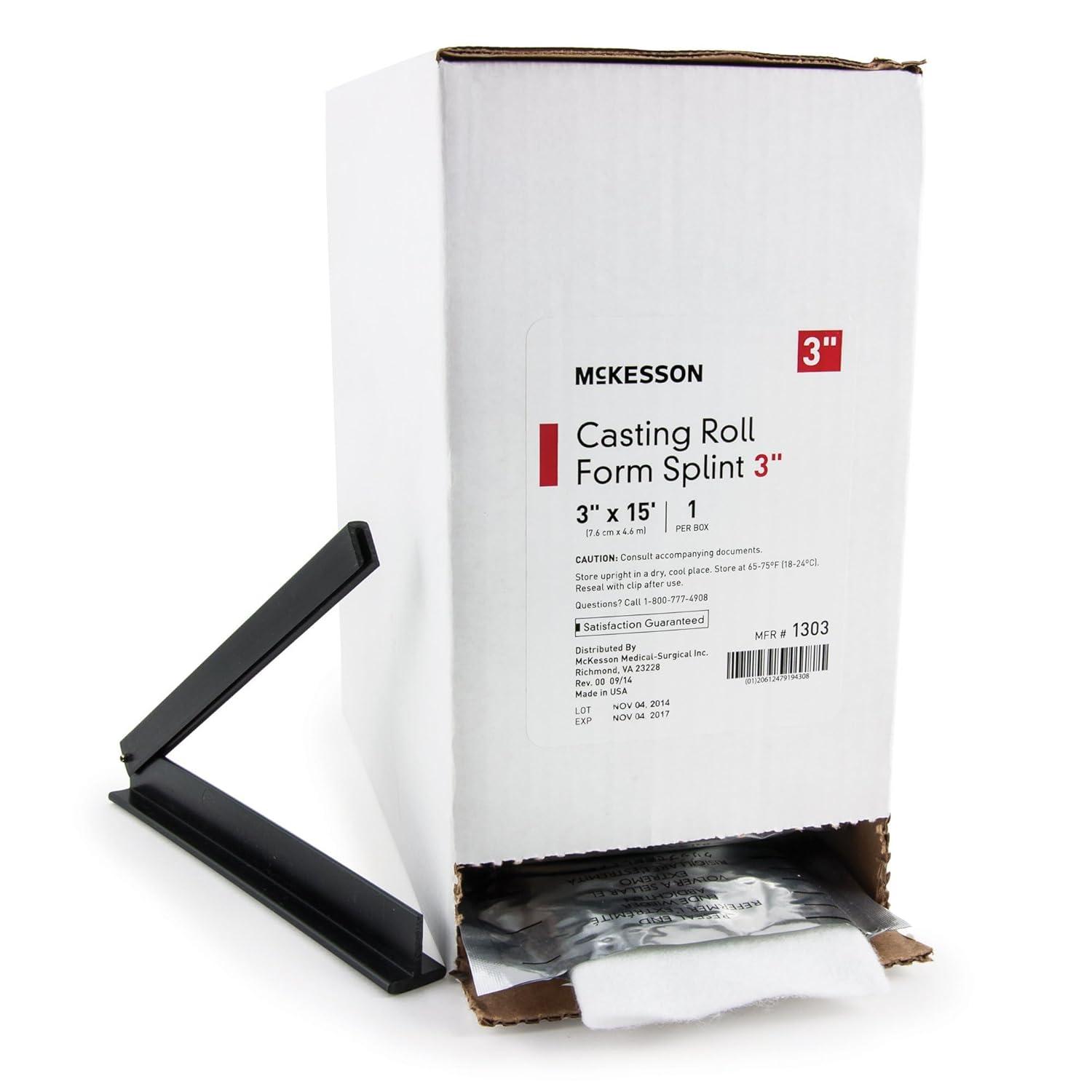 image:imageMcKesson Casting Roll Form Splints Fiberglass White 3 in x 15 ft 1 Count 2 Packs 2 Total1
