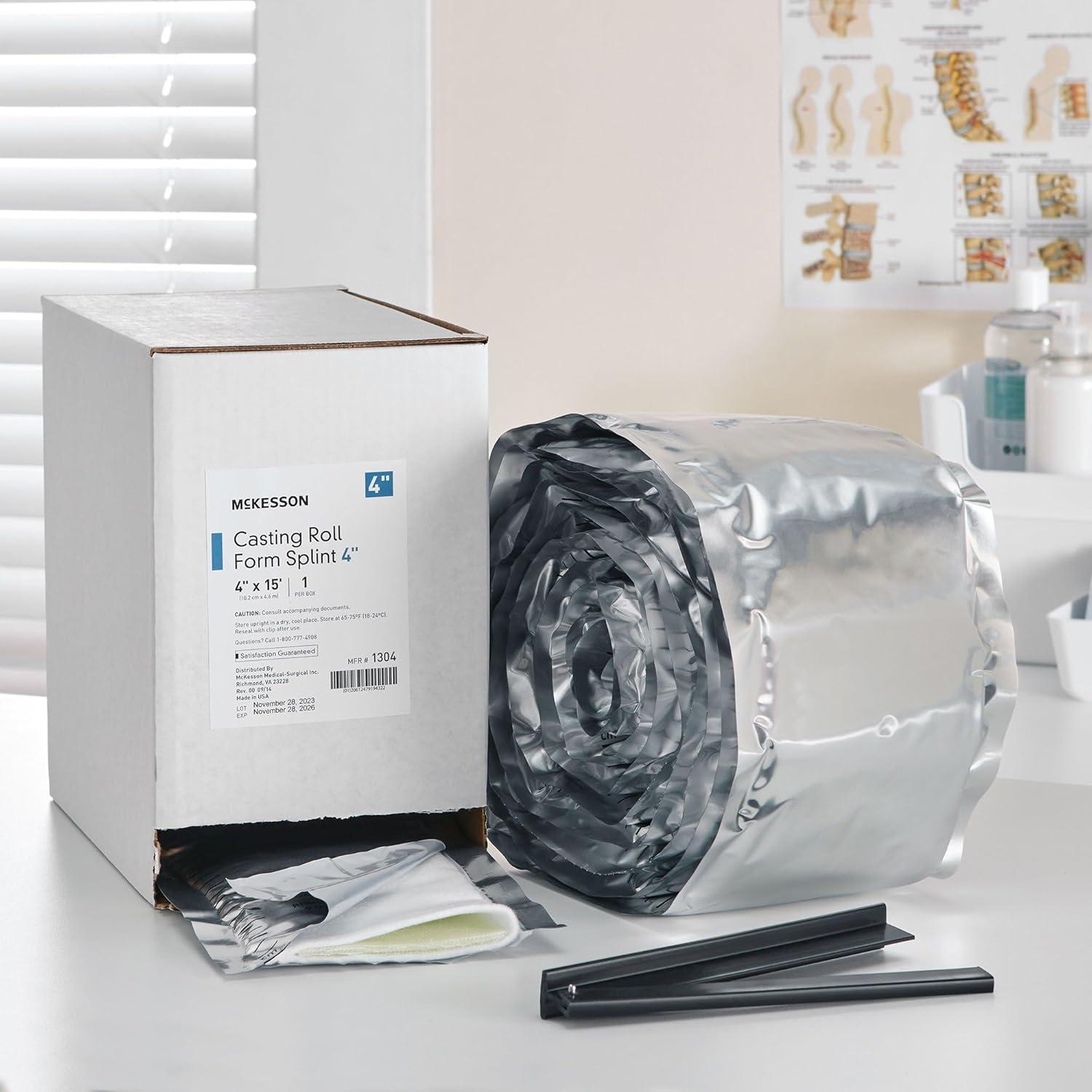 image:imageMcKesson Casting Roll Form Splints Fiberglass White 4 in x 15 ft 1 Count 2 Packs 2 Total