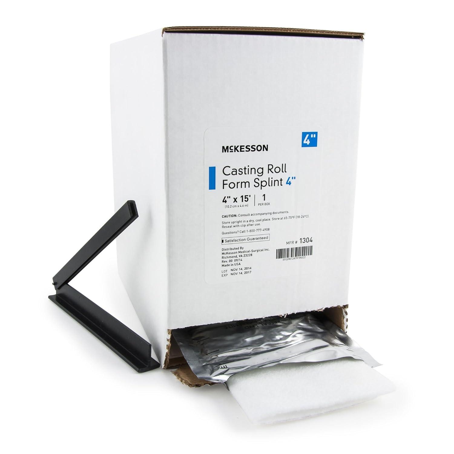 image:imageMcKesson Casting Roll Form Splints Fiberglass White 4 in x 15 ft 1 Count 2 Packs 2 Total