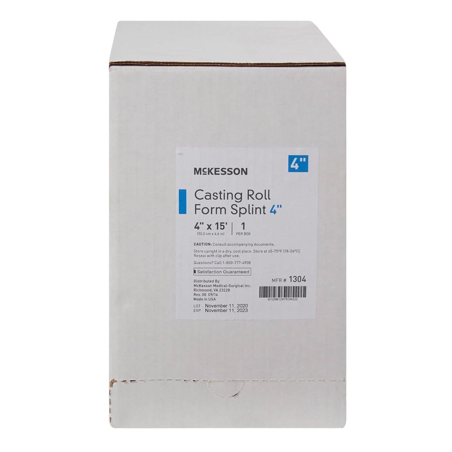 image:imageMcKesson Casting Roll Form Splints Fiberglass White 4 in x 15 ft 1 Count 2 Packs 2 Total