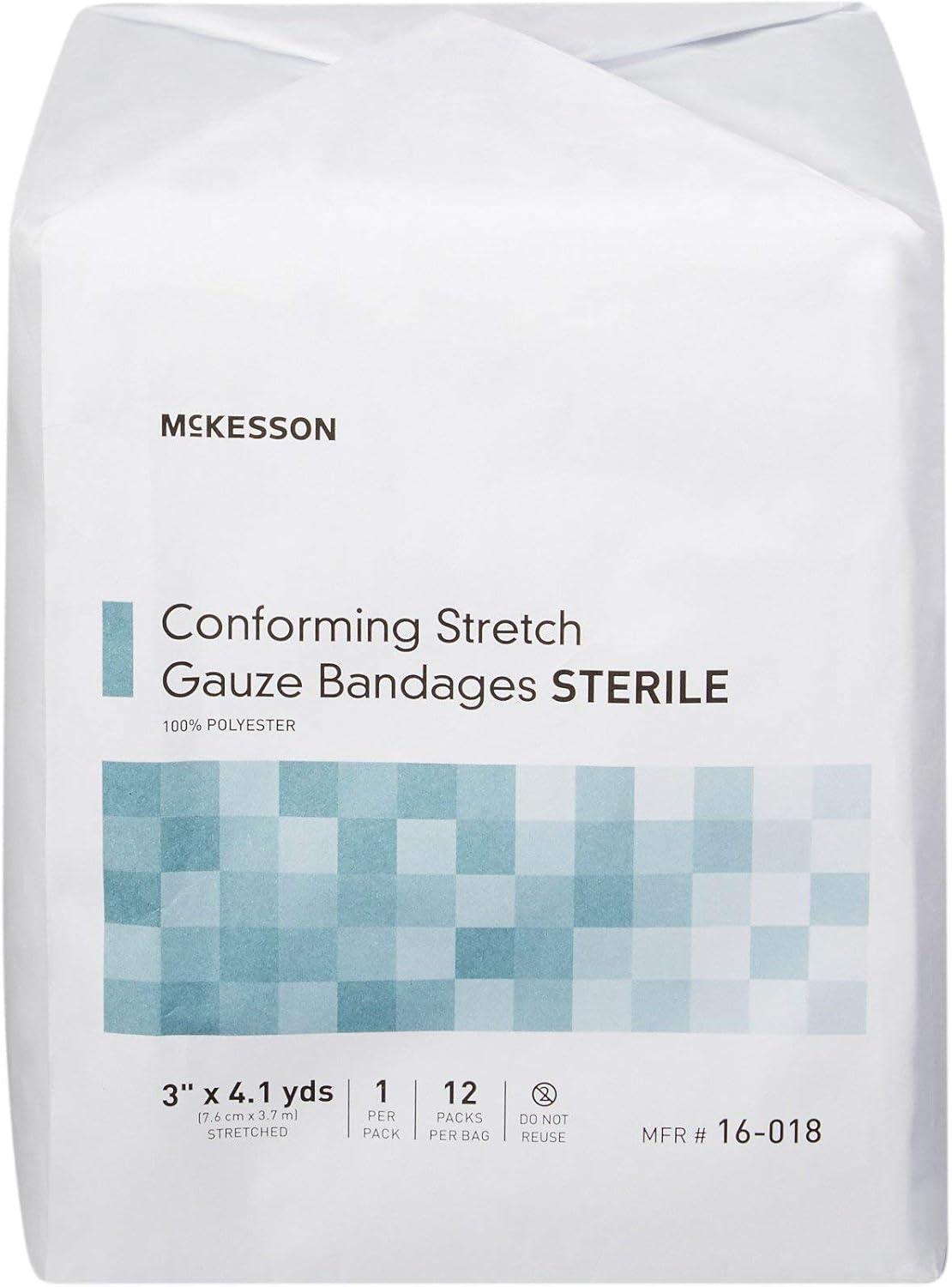 image:imageMcKesson Conforming Stretch Gauze Bandages Sterile 4 in x 4 110 yd 12 Count3 x 41 yd 96 Count