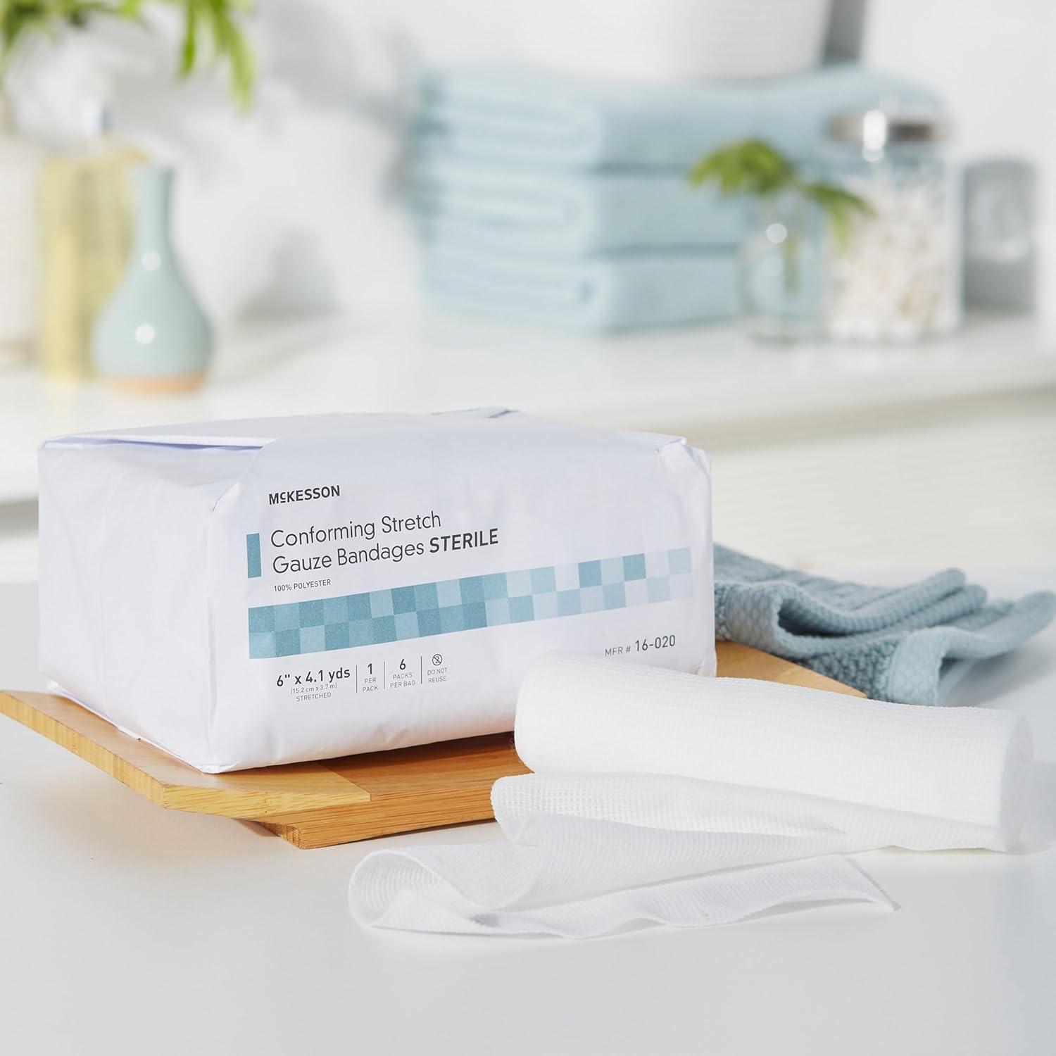 image:imageMcKesson Conforming Stretch Gauze Bandages Sterile 4 in x 4 110 yd 12 Count6 x 41 yd 48 Count
