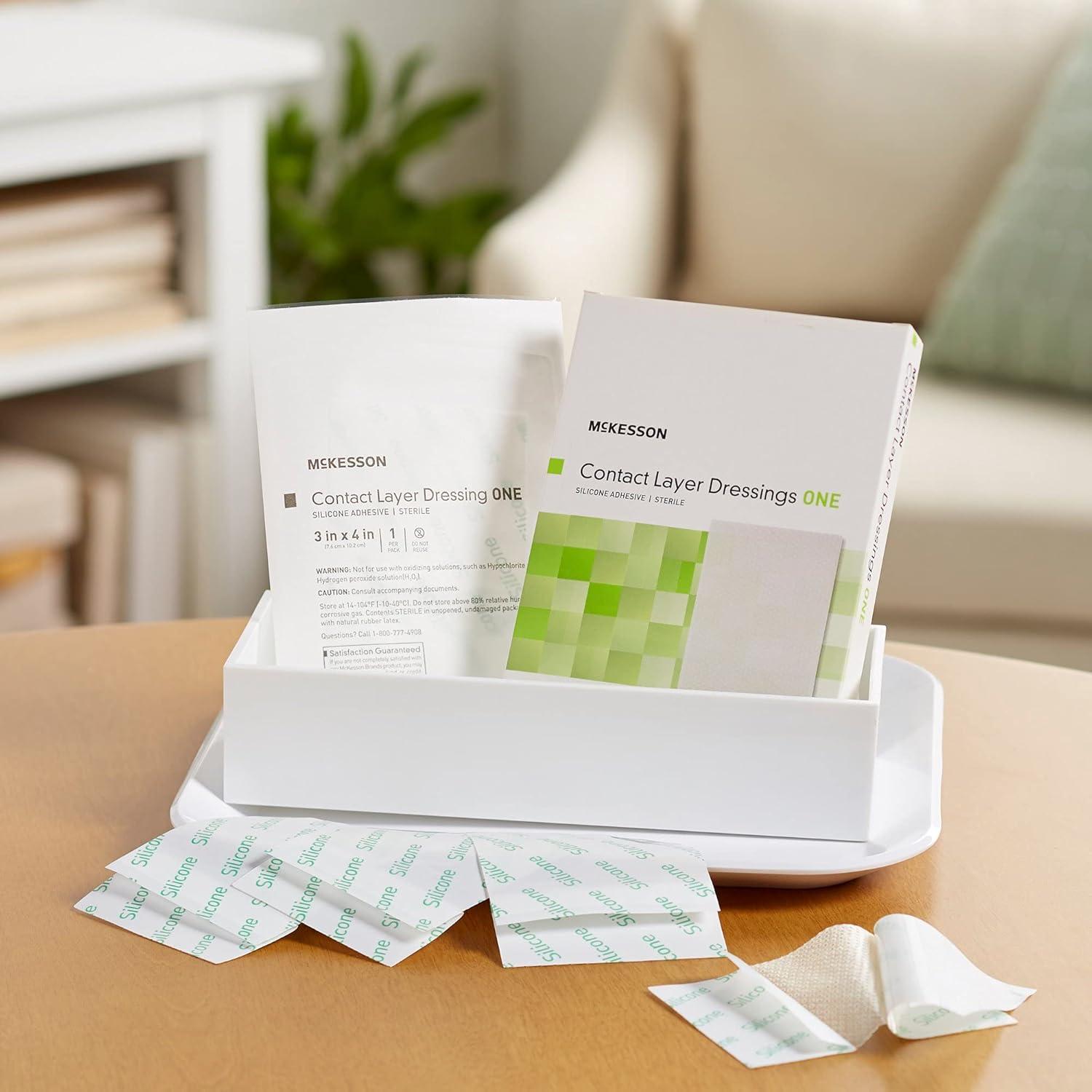 image:imageMcKesson Contact Layer Dressing Sterile Silicone Adhesive 3 in x 4 in 10 Count 1 Pack