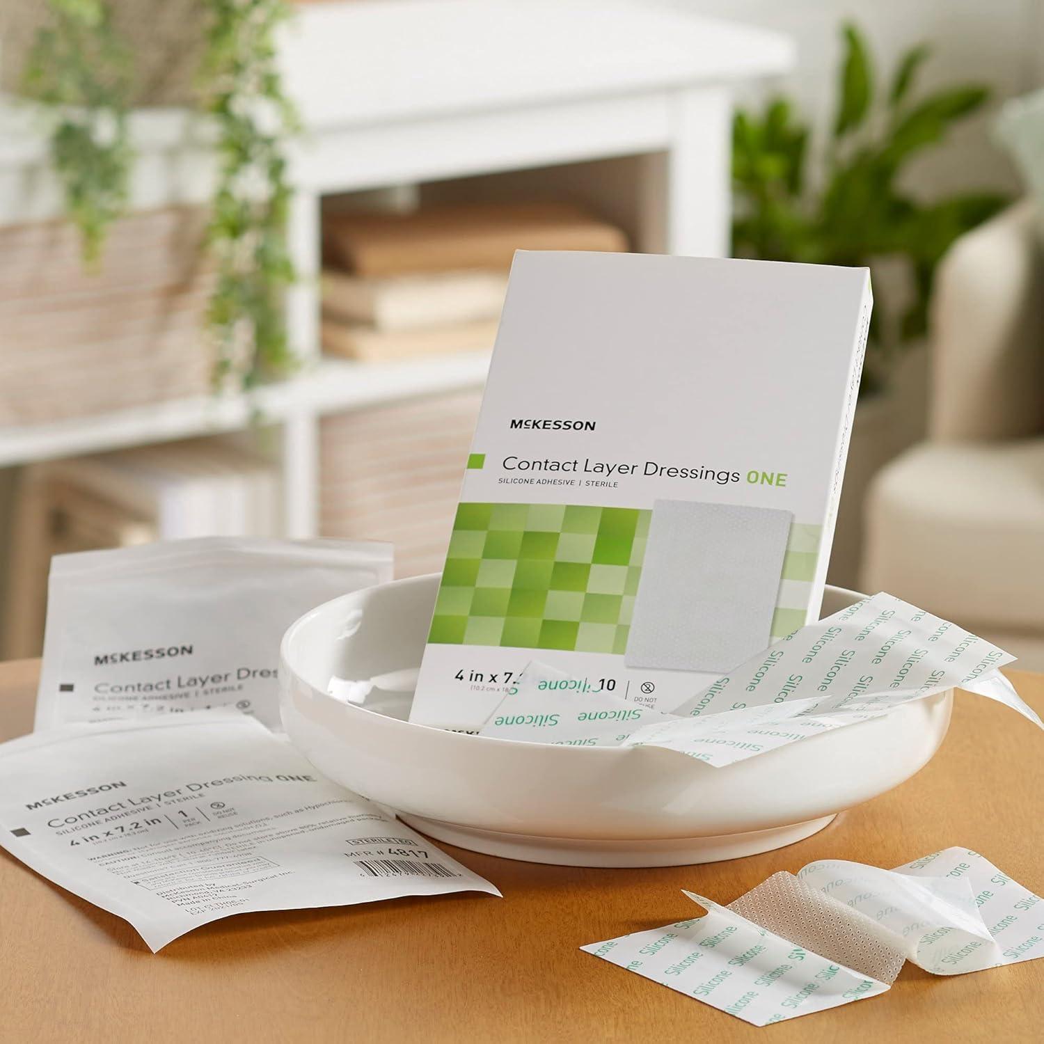 image:imageMcKesson Contact Layer Dressing Sterile Silicone Adhesive 4 in x 72 in 10 Count 1 Pack