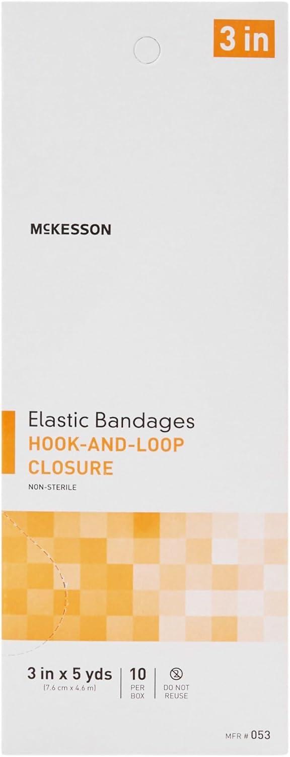 image:imageMcKesson Elastic Bandage NonSterile Hook and Loop Closure 3 in x 5 yds 10 Count 5 Packs 50 Total3 Inch X 5 Yard 10 Count