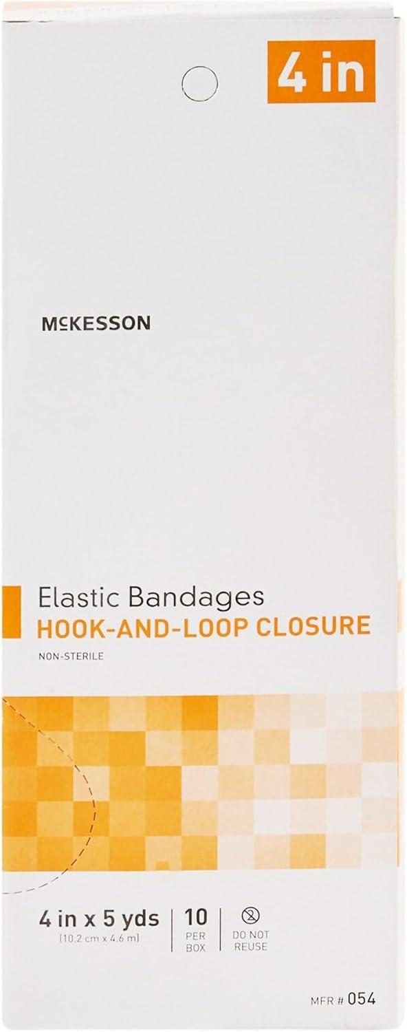 image:imageMcKesson Elastic Bandage NonSterile Hook and Loop Closure 4 in x 5 yds 10 Count 1 Pack