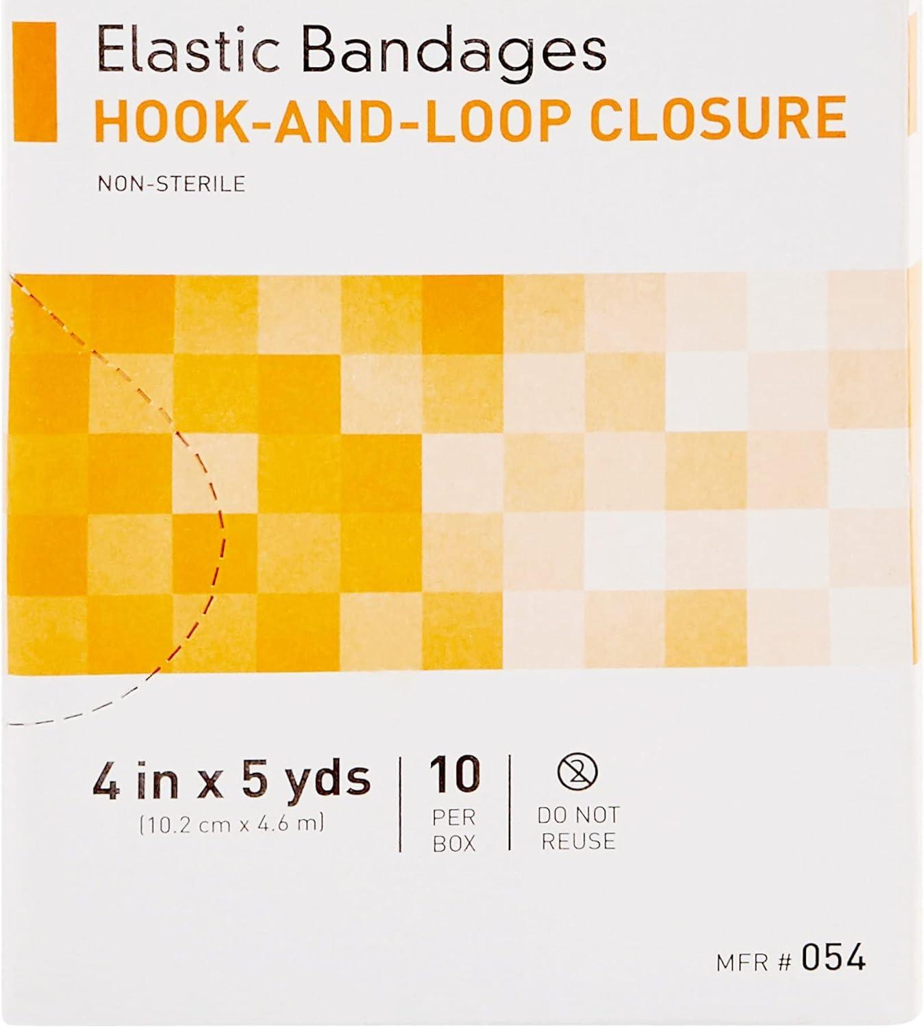 image:imageMcKesson Elastic Bandage NonSterile Hook and Loop Closure 4 in x 5 yds 10 Count 1 Pack