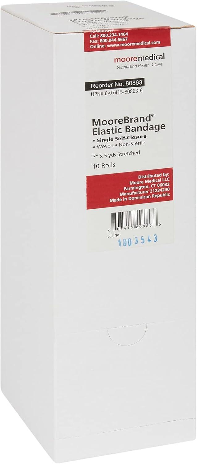 image:imageMcKesson Elastic Bandage Wrap with Hook and Loop Closure Tan Compression Bandage 3 in x 4 12 yd 10 Count 1 Pack