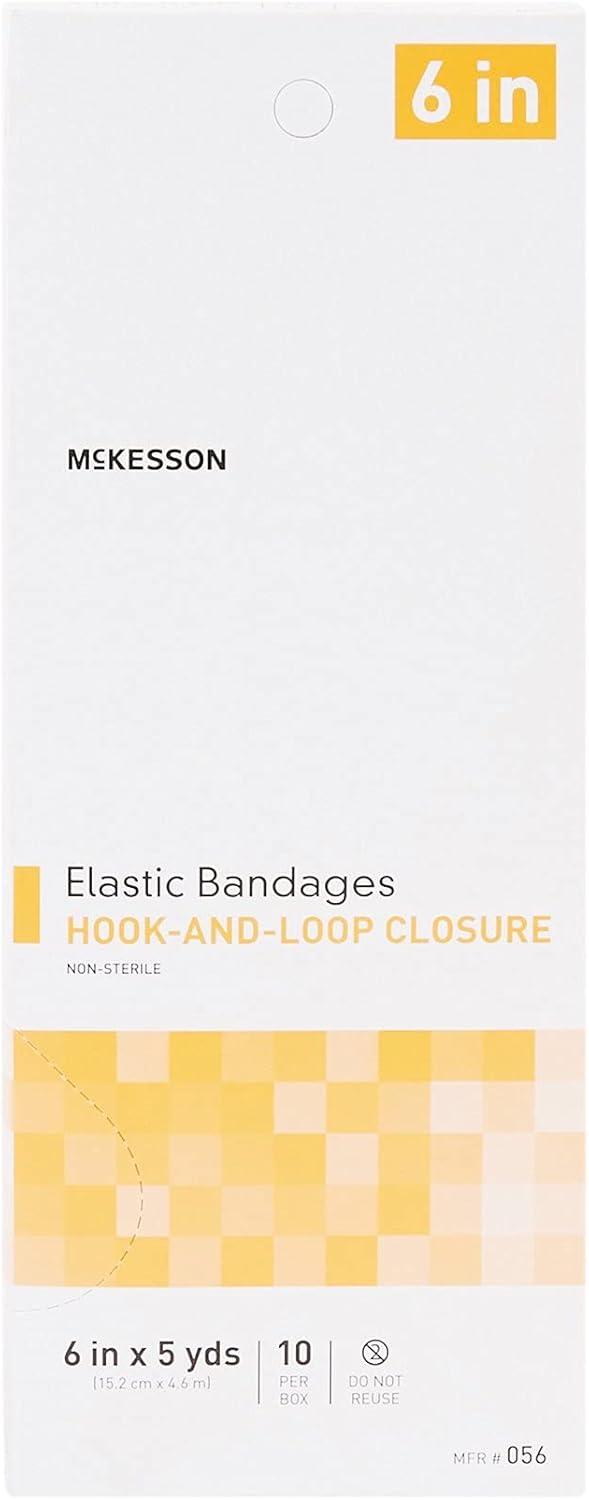 image:imageMcKesson Elastic Bandage with Hook and Loop Closure LatexFree Compression Bandage 6 in x 5 yd 10 Count 1 Pack